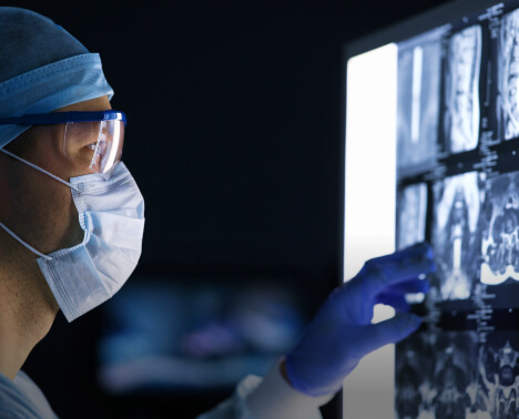 Image of a doctor checking xray