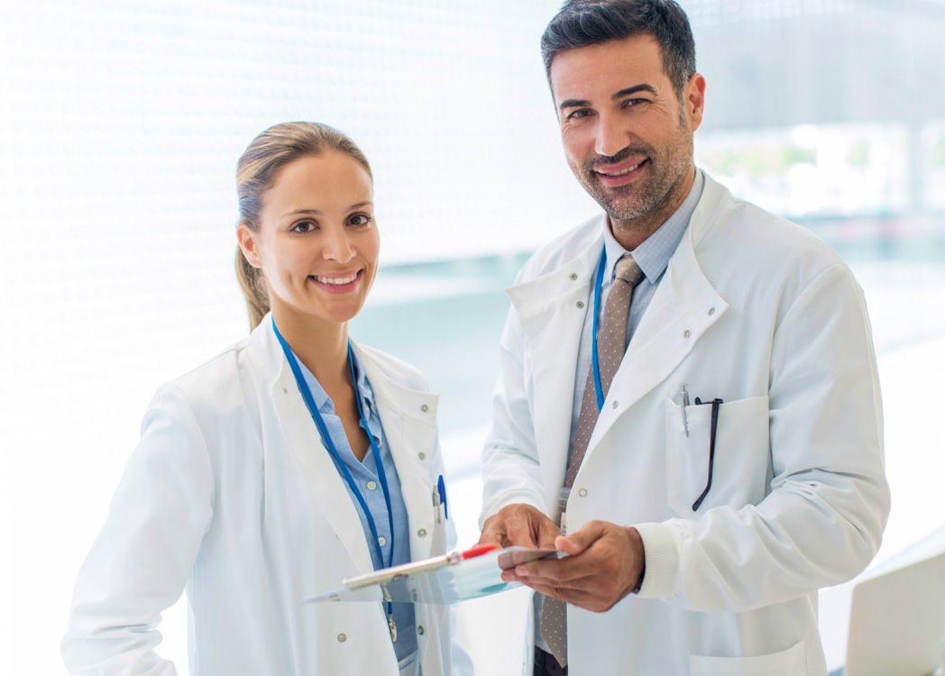 Image of male and female doctors